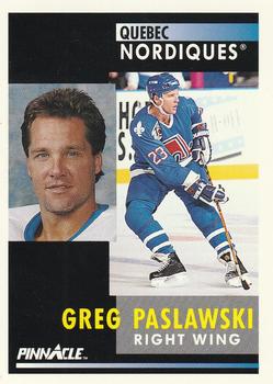 #286 Greg Paslawski - Quebec Nordiques - 1991-92 Pinnacle Hockey
