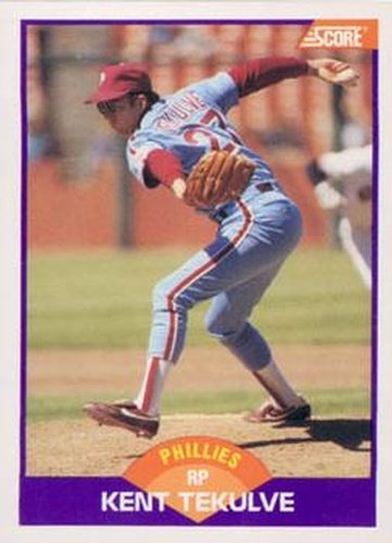 #287 Kent Tekulve - Philadelphia Phillies - 1989 Score Baseball
