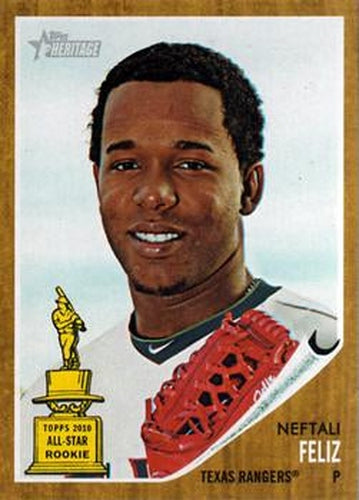 #287 Neftali Feliz - Texas Rangers - 2011 Topps Heritage Baseball