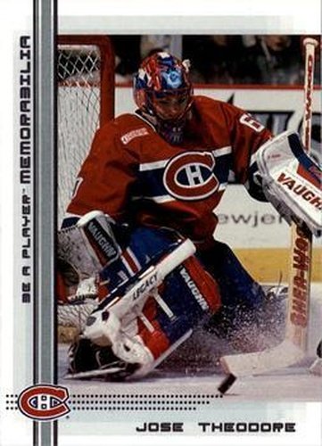 #287 Jose Theodore - Montreal Canadiens - 2000-01 Be a Player Memorabilia Hockey