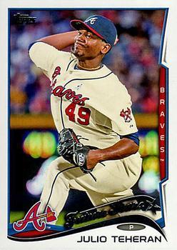 #288a Julio Teheran - Atlanta Braves - 2014 Topps Baseball