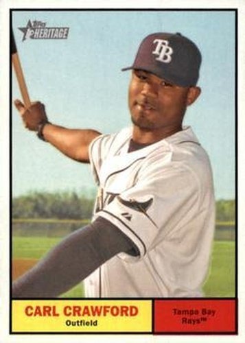 #289 Carl Crawford - Tampa Bay Rays - 2010 Topps Heritage Baseball