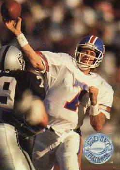 #28 John Elway - Denver Broncos - 1991 Pro Set Platinum Football