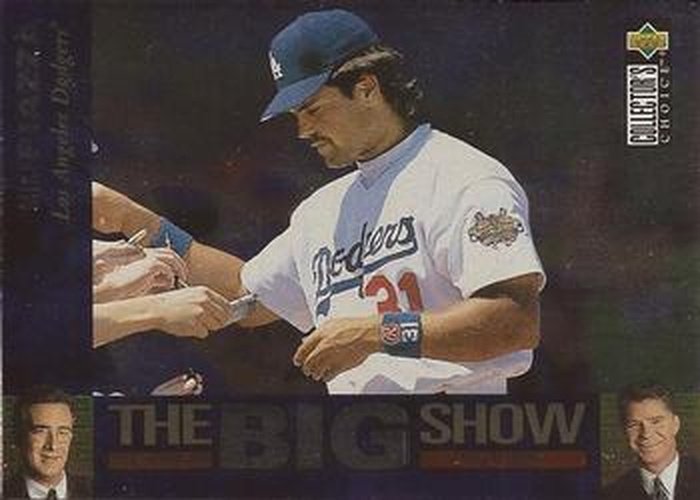 #28 Mike Piazza - Los Angeles Dodgers - 1997 Collector's Choice Baseball - The Big Show