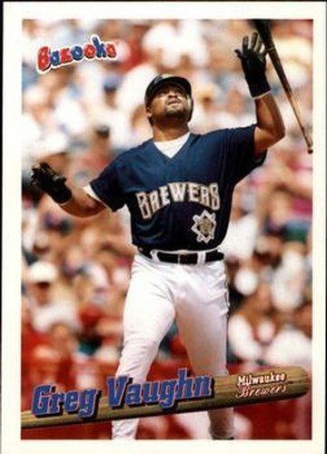 #28 Greg Vaughn - Milwaukee Brewers - 1996 Bazooka Baseball