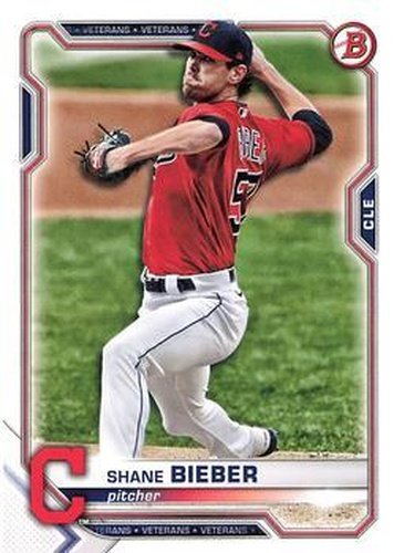 #28 Shane Bieber - Cleveland Indians - 2021 Bowman Baseball