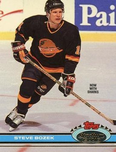 #28 Steve Bozek - San Jose Sharks - 1991-92 Stadium Club Hockey