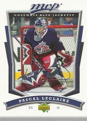 #28 Pascal Leclaire - Columbus Blue Jackets - 2007-08 Upper Deck MVP Hockey