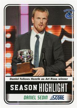 #28 Daniel Sedin - Vancouver Canucks - 2011-12 Score Hockey