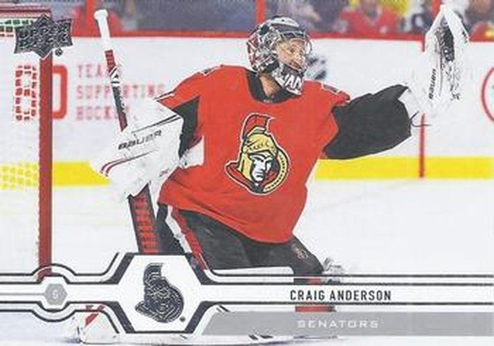 #290 Craig Anderson - Ottawa Senators - 2019-20 Upper Deck Hockey