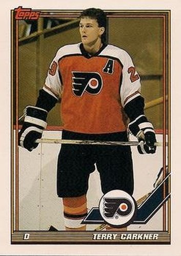 #291 Terry Carkner - Philadelphia Flyers - 1991-92 Topps Hockey