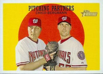 #291 Pitching Partners Matt Chico / Jason Bergmann - Washington Nationals - 2008 Topps Heritage Baseball