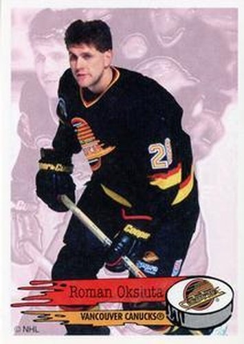 #292 Roman Oksiuta - Vancouver Canucks - 1995-96 Panini Hockey Stickers