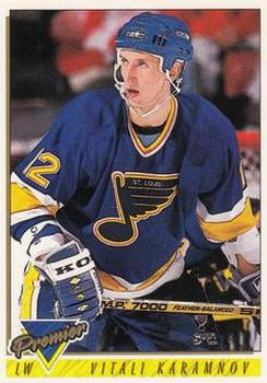 #292 Vitali Karamnov - St. Louis Blues - 1993-94 Topps Premier Hockey