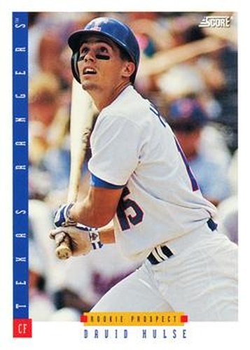 #293 David Hulse - Texas Rangers - 1993 Score Baseball