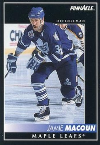 #294 Jamie Macoun - Toronto Maple Leafs - 1992-93 Pinnacle Canadian Hockey