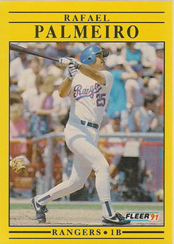 #295 Rafael Palmeiro - Texas Rangers - 1991 Fleer Baseball