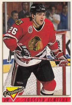 #295 Jocelyn Lemieux - Chicago Blackhawks - 1993-94 Topps Premier Hockey