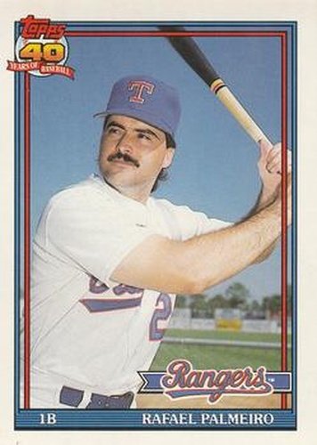#295 Rafael Palmeiro - Texas Rangers - 1991 O-Pee-Chee Baseball