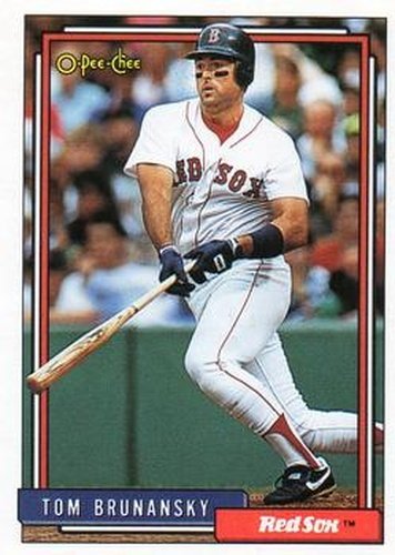#296 Tom Brunansky - Boston Red Sox - 1992 O-Pee-Chee Baseball