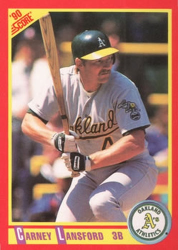 #296 Carney Lansford - Oakland Athletics - 1990 Score Baseball