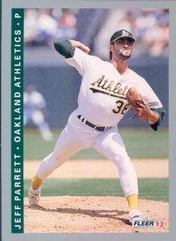 #297 Jeff Parrett - Oakland Athletics - 1993 Fleer Baseball