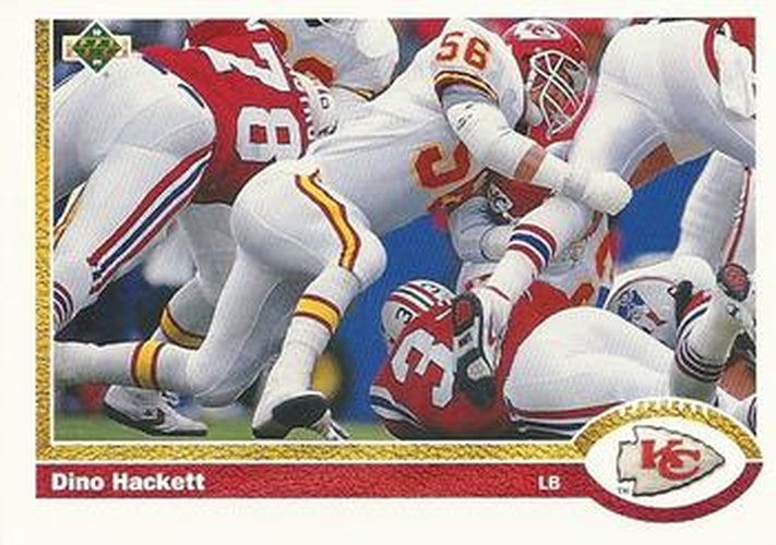 298 Dino Hackett - Kansas City Chiefs - 1991 Upper Deck Football