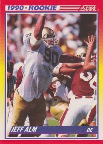 #298 Jeff Alm - Notre Dame Fighting Irish - 1990 Score Football