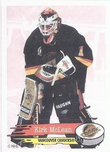 #298 Kirk McLean - Vancouver Canucks - 1995-96 Panini Hockey Stickers