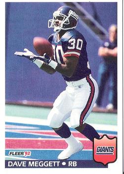 #298 Dave Meggett - New York Giants - 1992 Fleer Football
