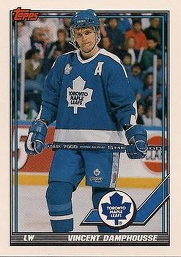 #299 Vincent Damphousse - Toronto Maple Leafs - 1991-92 Topps Hockey