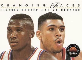 #299 Lindsey Hunter / Allan Houston - Detroit Pistons - 1993-94 SkyBox Premium Basketball