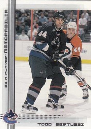 #299 Todd Bertuzzi - Vancouver Canucks - 2000-01 Be a Player Memorabilia Hockey