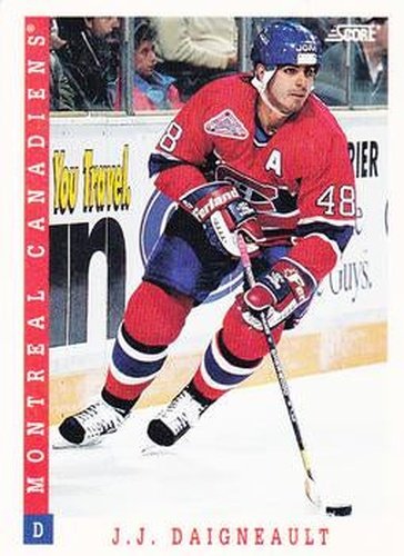 #299 J.J. Daigneault - Montreal Canadiens - 1993-94 Score Canadian Hockey