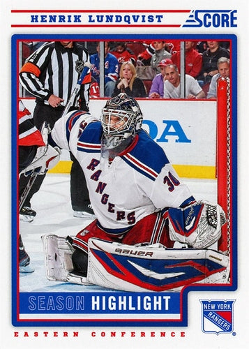 #29 Henrik Lundqvist - New York Rangers - 2012-13 Score Hockey