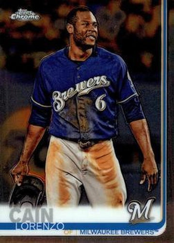 #29 Lorenzo Cain - Milwaukee Brewers - 2019 Topps Chrome Baseball