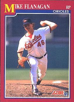 #2T Mike Flanagan - Baltimore Orioles - 1991 Score Rookie & Traded Baseball