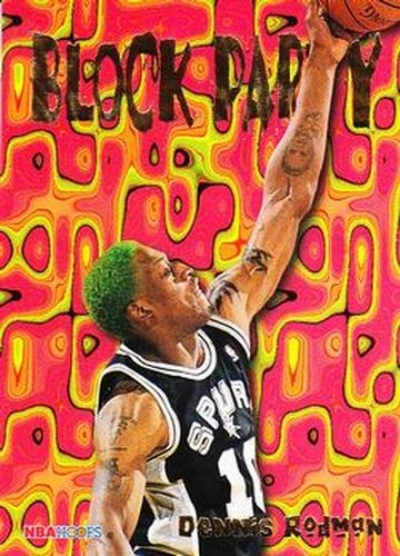 #2 Dennis Rodman - San Antonio Spurs - 1995-96 Hoops Basketball - Block Party
