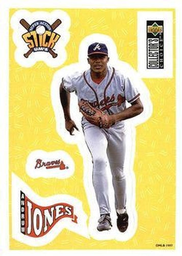 #2 Andruw Jones - Atlanta Braves - 1997 Collector's Choice Baseball - Stick'Ums