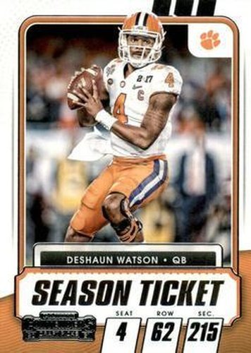 #2 Deshaun Watson - Clemson Tigers - 2021 Panini Contenders Draft Picks Football