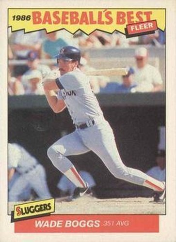 #2 Wade Boggs - Boston Red Sox - 1986 Fleer Baseball's Best Sluggers vs. Pitchers Baseball