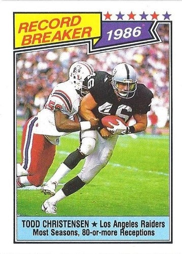 #2 Todd Christensen - Los Angeles Raiders - 1987 Topps Football