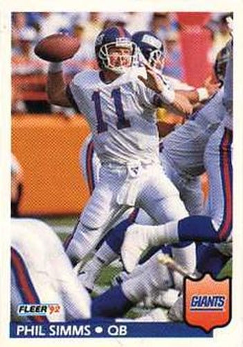 #300 Phil Simms - New York Giants - 1992 Fleer Football