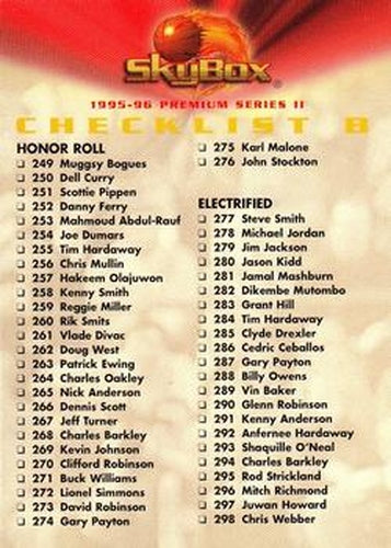 #300 Checklist #2 - 1995-96 SkyBox Premium Basketball