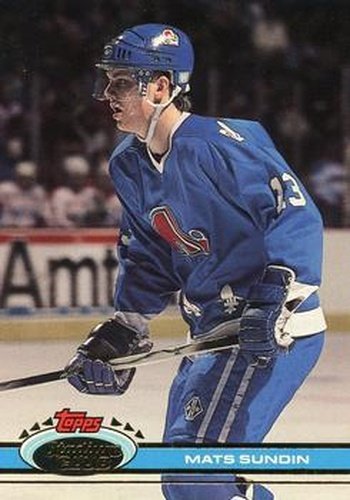 #300 Mats Sundin - Quebec Nordiques - 1991-92 Stadium Club Hockey