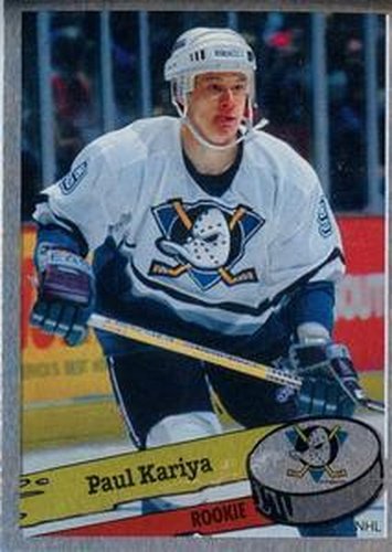 #300 Paul Kariya - Anaheim Mighty Ducks - 1995-96 Panini Hockey Stickers