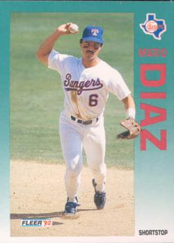 #301 Mario Diaz - Texas Rangers - 1992 Fleer Baseball