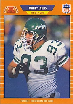 #301 Marty Lyons - New York Jets - 1989 Pro Set Football