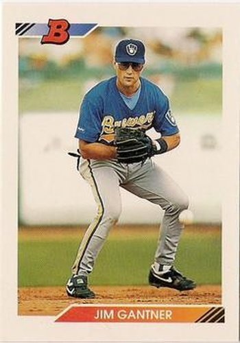 #301 Jim Gantner - Milwaukee Brewers - 1992 Bowman Baseball