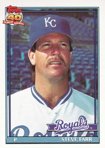 #301 Steve Farr - Kansas City Royals - 1991 Topps Baseball
